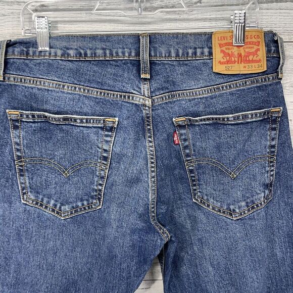 Levi's Other - Levi’s 527 Men’s Bootcut Blue Jeans 33x34 Tapered Bootcut Red Tap